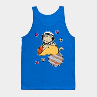 cartoon cat astronaut in space riding taco Tank Top